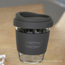Mochic Glass Coffee Cup with Cover Outdoor Overflow Free Hand Cup Customized Gift Cup Car Free Hand Cup Wholesale